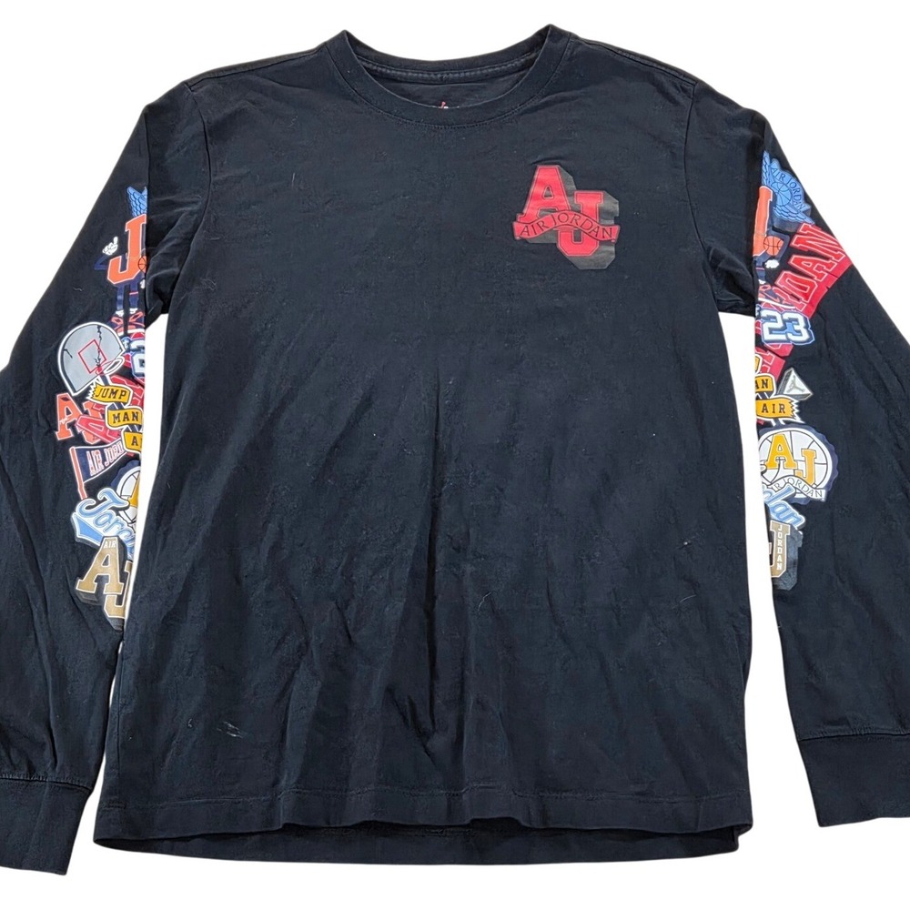 Air Jordan‎ Long Sleeve T-Shirt Black Graphic Print Mens Size Small